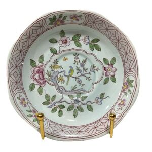 5 x Adams Calyx Ware Singapore Bird 6" Bread & Butter Plates Red Older Backstamp